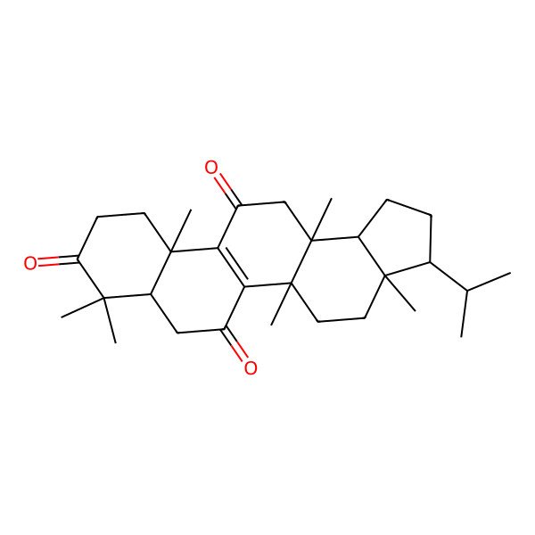 2D Structure of (3R,3aR,5aS,7aS,11aS,13aS,13bR)-3a,5a,8,8,11a,13a-hexamethyl-3-propan-2-yl-2,3,4,5,7,7a,10,11,13,13b-decahydro-1H-cyclopenta[a]chrysene-6,9,12-trione