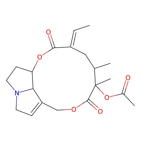 2D Structure of [(1R,4E,6S,7R,17S)-4-ethylidene-6,7-dimethyl-3,8-dioxo-2,9-dioxa-14-azatricyclo[9.5.1.014,17]heptadec-11-en-7-yl] acetate