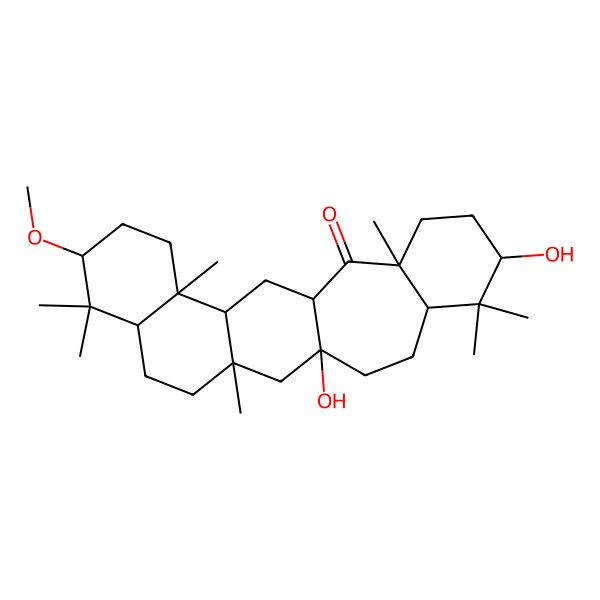2D Structure of (1R,3S,4R,7S,9R,12S,14S,17S,19R,22S)-14,19-dihydroxy-7-methoxy-4,8,8,12,18,18,22-heptamethylpentacyclo[12.9.0.03,12.04,9.017,22]tricosan-23-one