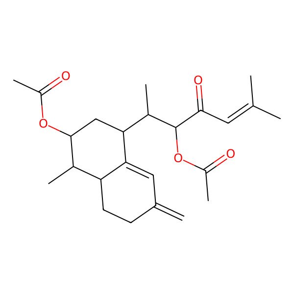 2D Structure of [(1S,2R,4S,8aS)-4-[(2S,3R)-3-acetyloxy-6-methyl-4-oxohept-5-en-2-yl]-1-methyl-6-methylidene-2,3,4,7,8,8a-hexahydro-1H-naphthalen-2-yl] acetate