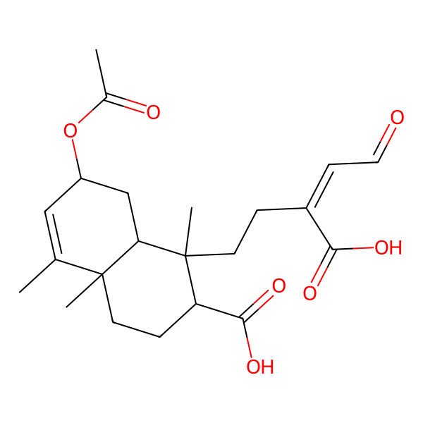 2D Structure of (1R,2R,4aR,7R,8aR)-7-acetyloxy-1-[(Z)-3-carboxy-5-oxopent-3-enyl]-1,4a,5-trimethyl-2,3,4,7,8,8a-hexahydronaphthalene-2-carboxylic acid