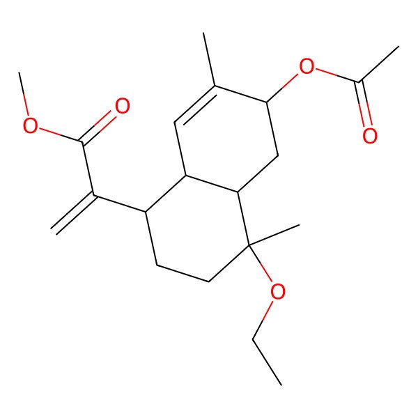 2D Structure of methyl 2-[(1R,4R,4aR,6S,8aR)-6-acetyloxy-4-ethoxy-4,7-dimethyl-2,3,4a,5,6,8a-hexahydro-1H-naphthalen-1-yl]prop-2-enoate