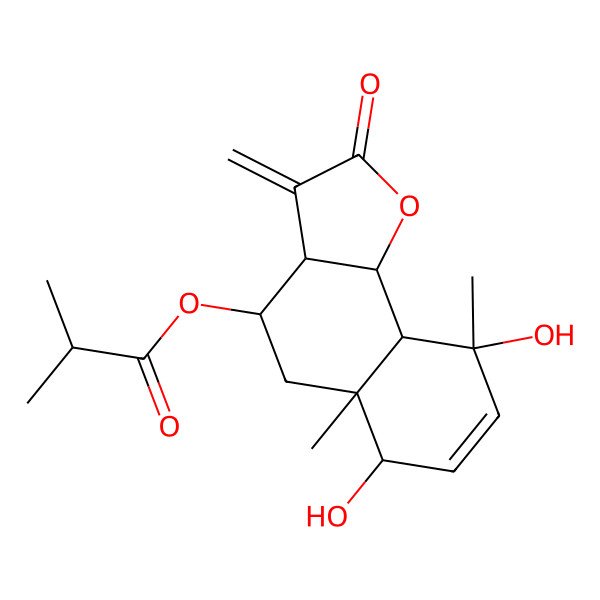2D Structure of (6,9-Dihydroxy-5a,9-dimethyl-3-methylidene-2-oxo-3a,4,5,6,9a,9b-hexahydrobenzo[g][1]benzofuran-4-yl) 2-methylpropanoate