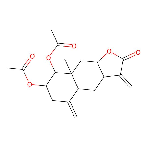 2D Structure of [(3aR,4aS,7S,8R,8aR,9aR)-8-acetyloxy-8a-methyl-3,5-dimethylidene-2-oxo-3a,4,4a,6,7,8,9,9a-octahydrobenzo[f][1]benzofuran-7-yl] acetate