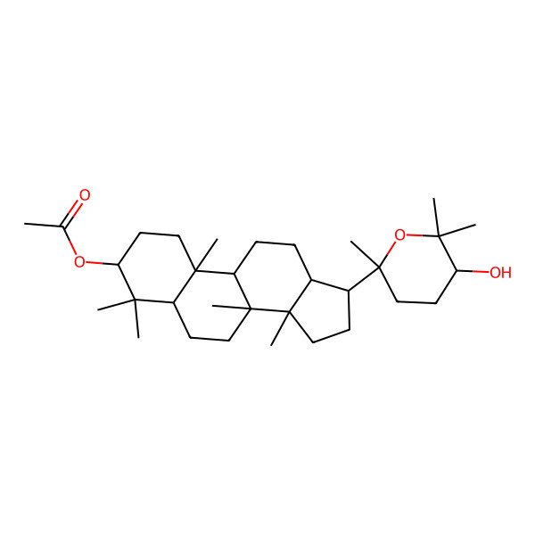 2D Structure of [17-(5-hydroxy-2,6,6-trimethyloxan-2-yl)-4,4,8,10,14-pentamethyl-2,3,5,6,7,9,11,12,13,15,16,17-dodecahydro-1H-cyclopenta[a]phenanthren-3-yl] acetate