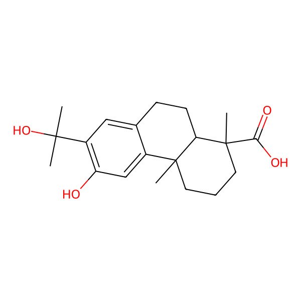 2D Structure of (1R,4aS,10aR)-6-hydroxy-7-(2-hydroxypropan-2-yl)-1,4a-dimethyl-2,3,4,9,10,10a-hexahydrophenanthrene-1-carboxylic acid