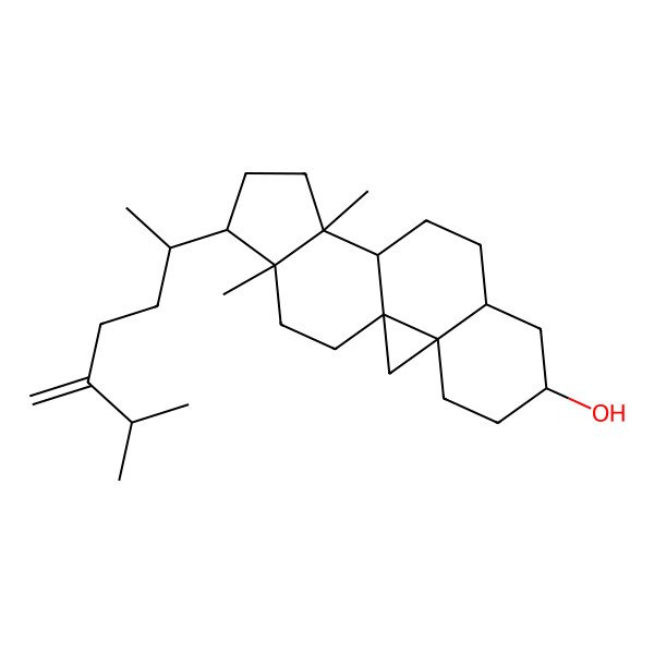 2D Structure of (1R,3S,6S,8R,11R,12S,15R,16R)-12,16-dimethyl-15-[(2R)-6-methyl-5-methylideneheptan-2-yl]pentacyclo[9.7.0.01,3.03,8.012,16]octadecan-6-ol
