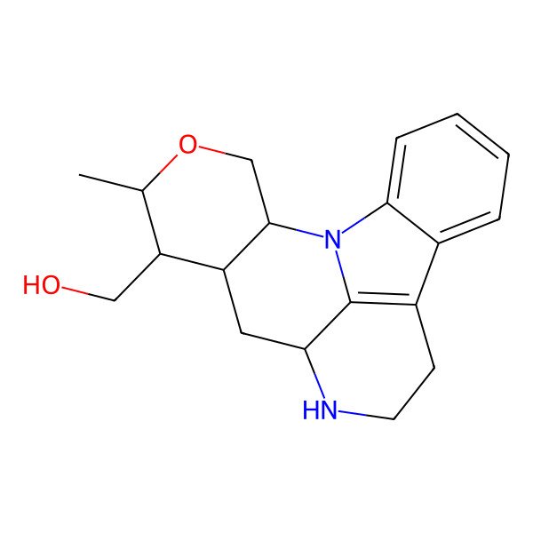 2D Structure of [(12S,14S,15S,16R,19S)-16-methyl-17-oxa-1,11-diazapentacyclo[10.7.1.02,7.08,20.014,19]icosa-2,4,6,8(20)-tetraen-15-yl]methanol