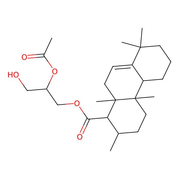2D Structure of (2-acetyloxy-3-hydroxypropyl) 2,4a,8,8,10a-pentamethyl-2,3,4,4b,5,6,7,10-octahydro-1H-phenanthrene-1-carboxylate
