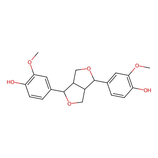 2D Structure of 4-[(3R,3aR,6S,6aS)-6-(4-hydroxy-3-methoxyphenyl)-1,3,3a,4,6,6a-hexahydrofuro[3,4-c]furan-3-yl]-2-methoxyphenol