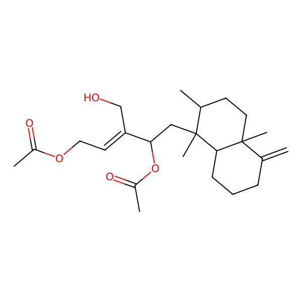 2D Structure of [4-acetyloxy-5-(1,2,4a-trimethyl-5-methylidene-3,4,6,7,8,8a-hexahydro-2H-naphthalen-1-yl)-3-(hydroxymethyl)pent-2-enyl] acetate