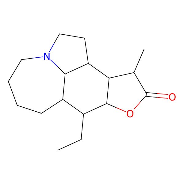 2D Structure of (9R,10R,11S,14S,15S,16R)-10-ethyl-14-methyl-12-oxa-4-azatetracyclo[7.6.1.04,16.011,15]hexadecan-13-one