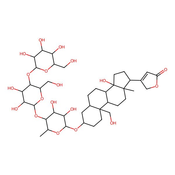 2D Structure of 3-[3-[5-[3,4-dihydroxy-6-(hydroxymethyl)-5-[3,4,5-trihydroxy-6-(hydroxymethyl)oxan-2-yl]oxyoxan-2-yl]oxy-3,4-dihydroxy-6-methyloxan-2-yl]oxy-14-hydroxy-10-(hydroxymethyl)-13-methyl-1,2,3,4,5,6,7,8,9,11,12,15,16,17-tetradecahydrocyclopenta[a]phenanthren-17-yl]-2H-furan-5-one