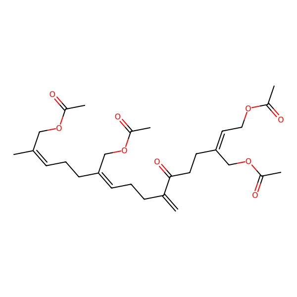 2D Structure of [16-Acetyloxy-3,11-bis(acetyloxymethyl)-15-methyl-7-methylidene-6-oxohexadeca-2,10,14-trienyl] acetate