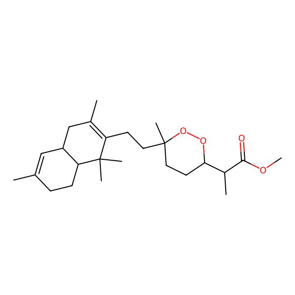 2D Structure of methyl 2-[6-methyl-6-[2-(1,1,3,6-tetramethyl-4a,7,8,8a-tetrahydro-4H-naphthalen-2-yl)ethyl]dioxan-3-yl]propanoate