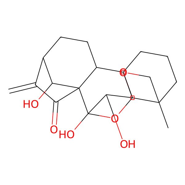 2D Structure of (1R,5R,8R,10S,11R,14S,17S,18R,19S,20R)-10,19,20-trihydroxy-5-methyl-13-methylidene-7,9-dioxahexacyclo[8.7.2.111,14.01,8.05,18.011,17]icosan-12-one