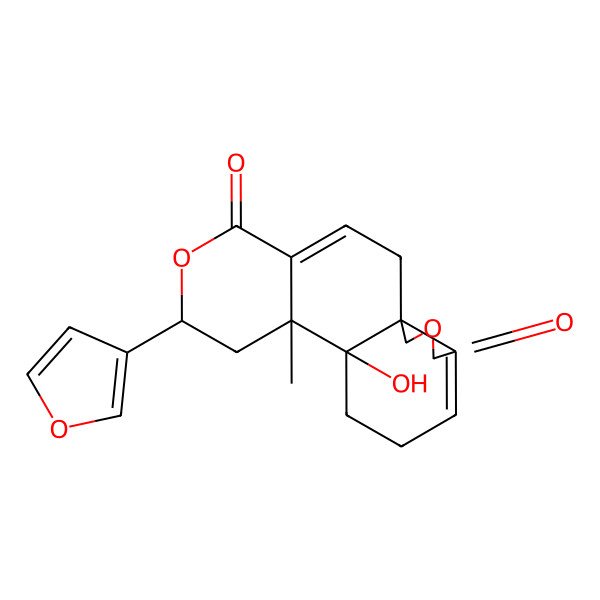 2D Structure of 7-(Furan-3-yl)-10-hydroxy-9-methyl-6,16-dioxatetracyclo[8.7.0.01,14.04,9]heptadeca-3,13-diene-5,15-dione