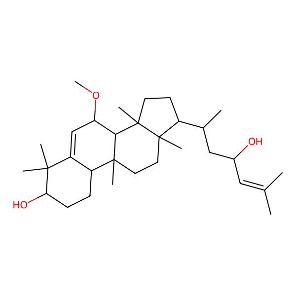 2D Structure of 17-(4-hydroxy-6-methylhept-5-en-2-yl)-7-methoxy-4,4,9,13,14-pentamethyl-2,3,7,8,10,11,12,15,16,17-decahydro-1H-cyclopenta[a]phenanthren-3-ol