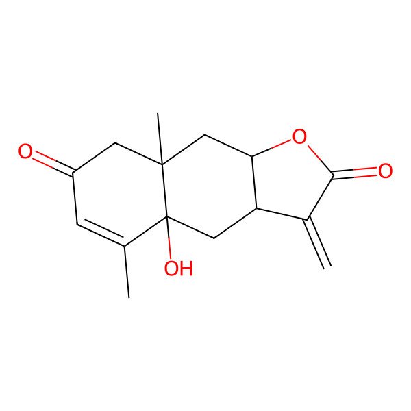 2D Structure of (3aR,4aS,8aS,9aR)-4a-hydroxy-5,8a-dimethyl-3-methylidene-4,8,9,9a-tetrahydro-3aH-benzo[f][1]benzofuran-2,7-dione