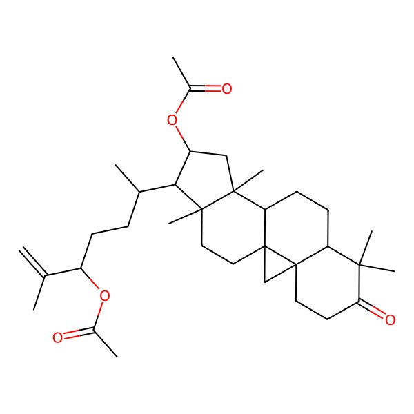 2D Structure of [(1S,3R,12S,14S,16R)-15-(5-acetyloxy-6-methylhept-6-en-2-yl)-7,7,12,16-tetramethyl-6-oxo-14-pentacyclo[9.7.0.01,3.03,8.012,16]octadecanyl] acetate
