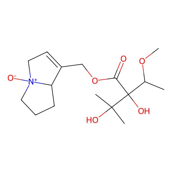 2D Structure of [(8S)-4-oxido-5,6,7,8-tetrahydro-3H-pyrrolizin-4-ium-1-yl]methyl (2R)-2,3-dihydroxy-2-[(1R)-1-methoxyethyl]-3-methylbutanoate