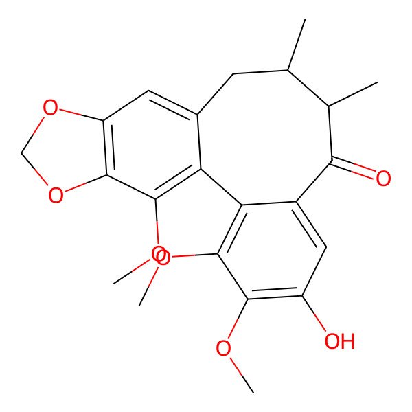 2D Structure of (9S,10S)-5-hydroxy-3,4,19-trimethoxy-9,10-dimethyl-15,17-dioxatetracyclo[10.7.0.02,7.014,18]nonadeca-1(19),2,4,6,12,14(18)-hexaen-8-one