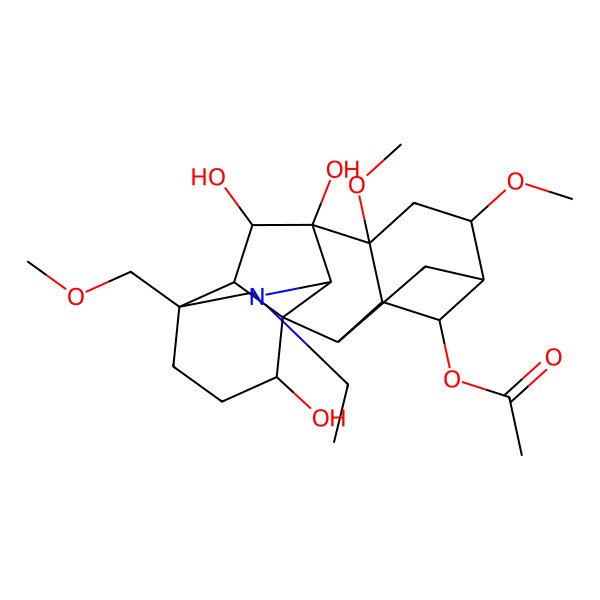 2D Structure of [11-Ethyl-9,16,18-trihydroxy-6,8-dimethoxy-13-(methoxymethyl)-11-azahexacyclo[7.7.2.12,5.01,10.03,8.013,17]nonadecan-4-yl] acetate