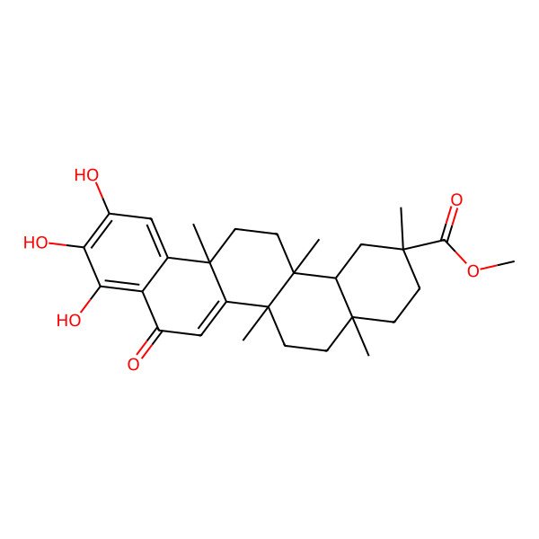 2D Structure of Methyl 9,10,11-trihydroxy-2,4a,6a,6a,14a-pentamethyl-8-oxo-1,3,4,5,6,13,14,14b-octahydropicene-2-carboxylate