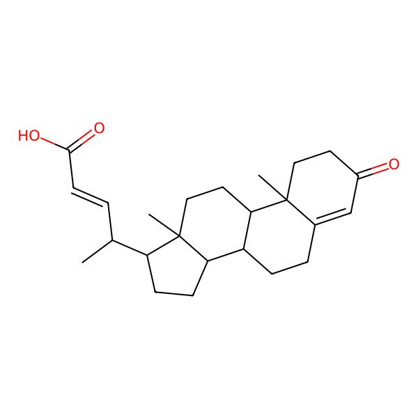 2D Structure of 4-(10,13-Dimethyl-3-oxo-1,2,6,7,8,9,11,12,14,15,16,17-dodecahydrocyclopenta[a]phenanthren-17-yl)pent-2-enoic acid