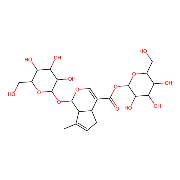 2D Structure of [3,4,5-Trihydroxy-6-(hydroxymethyl)oxan-2-yl] 7-methyl-1-[3,4,5-trihydroxy-6-(hydroxymethyl)oxan-2-yl]oxy-1,4a,5,7a-tetrahydrocyclopenta[c]pyran-4-carboxylate