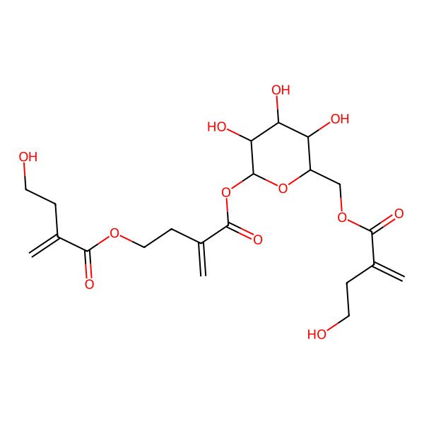 2D Structure of 3-[(2S,3R,4S,5S,6R)-3,4,5-trihydroxy-6-[(4-hydroxy-2-methylidenebutanoyl)oxymethyl]oxan-2-yl]oxycarbonylbut-3-enyl 4-hydroxy-2-methylidenebutanoate