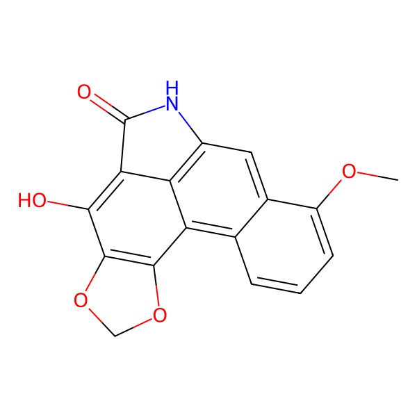 2D Structure of 7-Hydroxy-14-methoxy-3,5-dioxa-10-azapentacyclo[9.7.1.02,6.08,19.013,18]nonadeca-1(18),2(6),7,11(19),12,14,16-heptaen-9-one