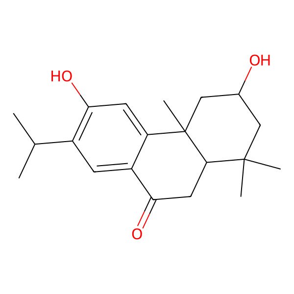 2D Structure of (3S,4aS,10aS)-3,6-dihydroxy-1,1,4a-trimethyl-7-propan-2-yl-3,4,10,10a-tetrahydro-2H-phenanthren-9-one