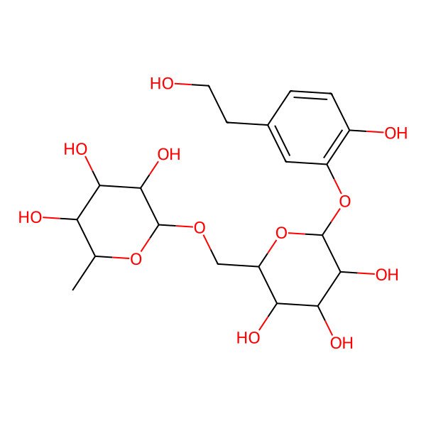 2D Structure of 2-Methyl-6-[[3,4,5-trihydroxy-6-[2-hydroxy-5-(2-hydroxyethyl)phenoxy]oxan-2-yl]methoxy]oxane-3,4,5-triol