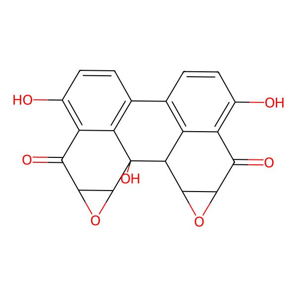 2D Structure of (1S,2R,3S,5S,18R,20S)-1,8,15-trihydroxy-4,19-dioxaheptacyclo[10.8.1.12,7.03,5.016,21.018,20.011,22]docosa-7,9,11(22),12(21),13,15-hexaene-6,17-dione