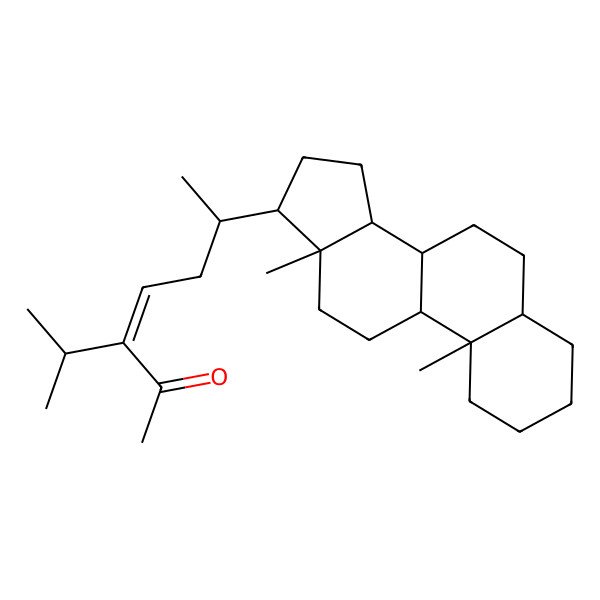 2D Structure of (6R)-6-[(8R,9S,10S,13R,14S,17R)-10,13-dimethyl-2,3,4,5,6,7,8,9,11,12,14,15,16,17-tetradecahydro-1H-cyclopenta[a]phenanthren-17-yl]-3-propan-2-ylhept-3-en-2-one