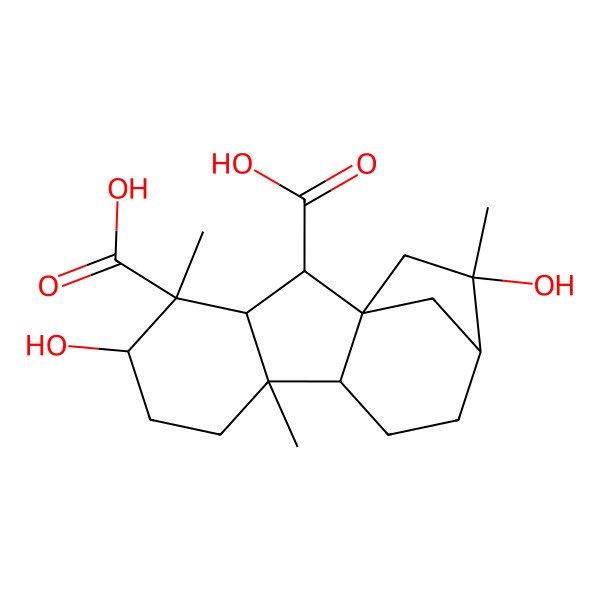 2D Structure of (1R,2S,3S,4S,5S,8S,9S,12R,13S)-5,13-dihydroxy-4,8,13-trimethyltetracyclo[10.2.1.01,9.03,8]pentadecane-2,4-dicarboxylic acid