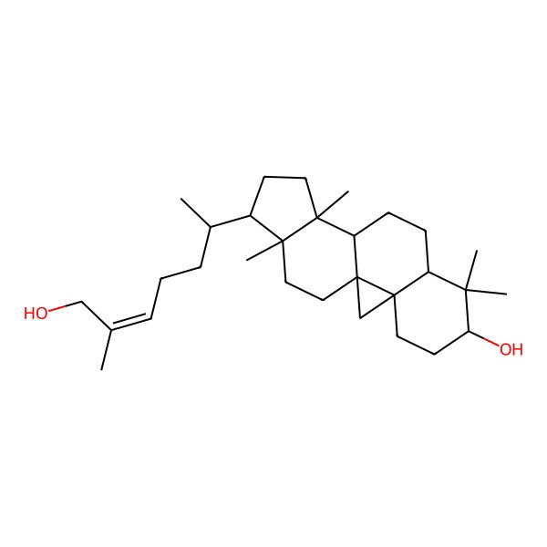 2D Structure of 15-(7-Hydroxy-6-methylhept-5-en-2-yl)-7,7,12,16-tetramethylpentacyclo[9.7.0.01,3.03,8.012,16]octadecan-6-ol