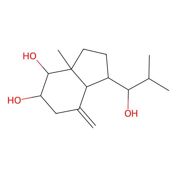 2D Structure of (1S,3aS,4R,5R,7aS)-1-[(1R)-1-hydroxy-2-methylpropyl]-3a-methyl-7-methylidene-2,3,4,5,6,7a-hexahydro-1H-indene-4,5-diol