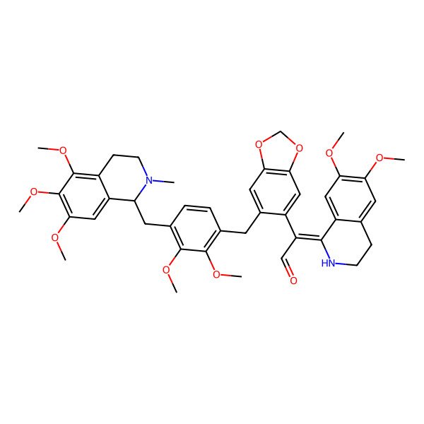 2D Structure of 2-(6,7-dimethoxy-3,4-dihydro-2H-isoquinolin-1-ylidene)-2-[6-[[2,3-dimethoxy-4-[(5,6,7-trimethoxy-2-methyl-3,4-dihydro-1H-isoquinolin-1-yl)methyl]phenyl]methyl]-1,3-benzodioxol-5-yl]acetaldehyde