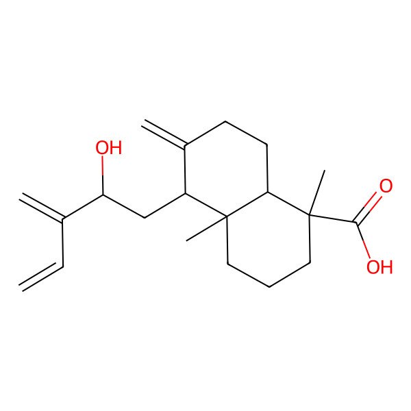 2D Structure of 5-(2-hydroxy-3-methylidenepent-4-enyl)-1,4a-dimethyl-6-methylidene-3,4,5,7,8,8a-hexahydro-2H-naphthalene-1-carboxylic acid