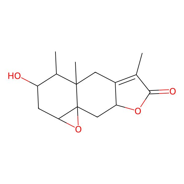 2D Structure of (1R,3R,9R,10R,11R,13S)-11-hydroxy-6,9,10-trimethyl-4,14-dioxatetracyclo[7.5.0.01,13.03,7]tetradec-6-en-5-one
