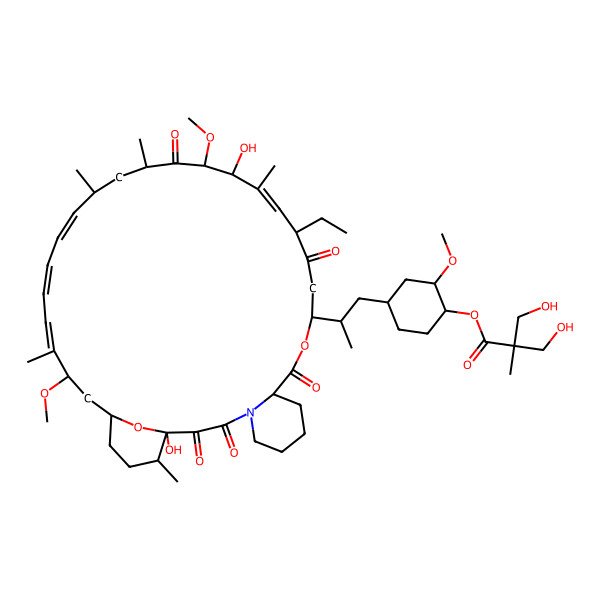 2D Structure of [(1R,2R,4S)-4-[(2R)-2-[(1R,9S,12S,15R,16Z,18R,19R,21R,23S,24Z,30S,32S,35R)-15-ethyl-1,18-dihydroxy-19,30-dimethoxy-17,21,23,29,35-pentamethyl-2,3,10,14,20-pentaoxo-11,36-dioxa-4-azatricyclo[30.3.1.04,9]hexatriaconta-16,24,26,28-tetraen-12-yl]propyl]-2-methoxycyclohexyl] 3-hydroxy-2-(hydroxymethyl)-2-methylpropanoate