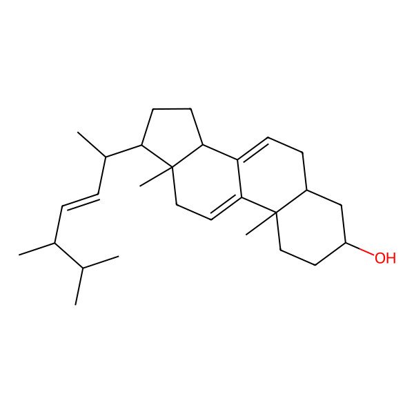 2D Structure of 17-(5,6-dimethylhept-3-en-2-yl)-10,13-dimethyl-2,3,4,5,6,12,14,15,16,17-decahydro-1H-cyclopenta[a]phenanthren-3-ol