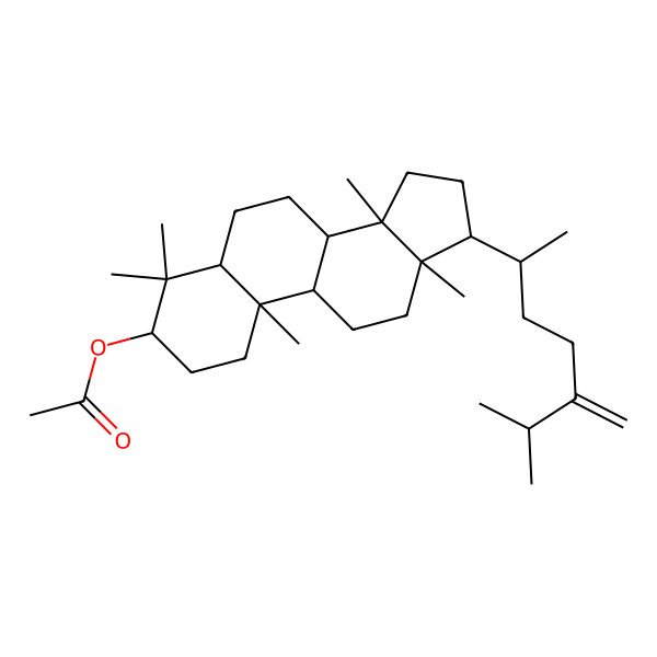 2D Structure of [(3R,5R,8R,9S,10R,13R,14S,17R)-4,4,10,13,14-pentamethyl-17-[(2R)-6-methyl-5-methylideneheptan-2-yl]-2,3,5,6,7,8,9,11,12,15,16,17-dodecahydro-1H-cyclopenta[a]phenanthren-3-yl] acetate