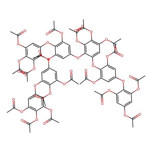 2D Structure of [3,5-Diacetyloxy-4-[3,5-diacetyloxy-4-[3,4,5-triacetyloxy-2-[3,5-diacetyloxy-4-[3,4,5-triacetyloxy-2-[3,4-diacetyloxy-5-(3,4,5-triacetyloxyphenoxy)phenoxy]phenoxy]phenoxy]phenoxy]phenoxy]phenyl] acetate