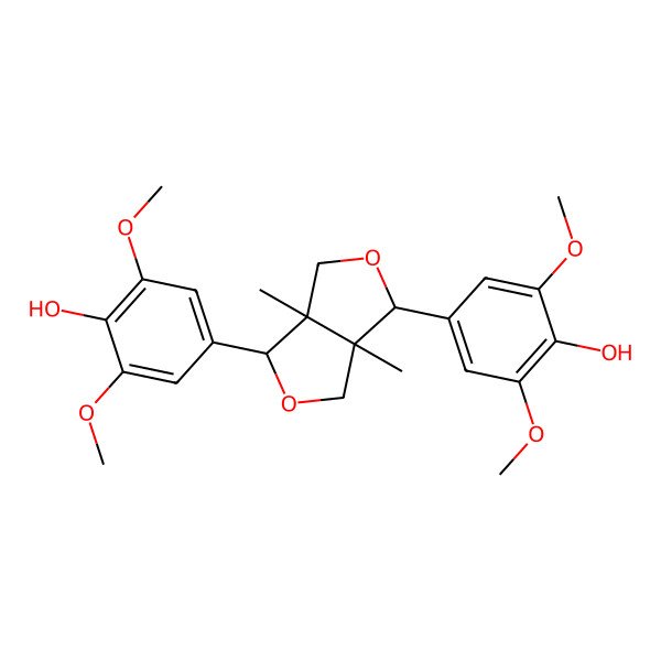 2D Structure of 4-[3-(4-Hydroxy-3,5-dimethoxyphenyl)-3a,6a-dimethyl-1,3,4,6-tetrahydrofuro[3,4-c]furan-6-yl]-2,6-dimethoxyphenol