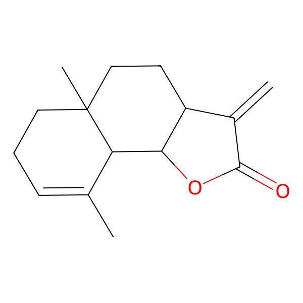 2D Structure of (3aS,5aS,9aR,9bS)-5a,9-dimethyl-3-methylidene-4,5,6,7,9a,9b-hexahydro-3aH-benzo[g][1]benzofuran-2-one