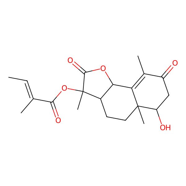 2D Structure of (6-Hydroxy-3,5a,9-trimethyl-2,8-dioxo-3a,4,5,6,7,9b-hexahydrobenzo[g][1]benzofuran-3-yl) 2-methylbut-2-enoate