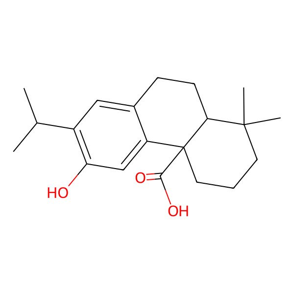 2D Structure of (4aR,10aR)-6-hydroxy-1,1-dimethyl-7-propan-2-yl-2,3,4,9,10,10a-hexahydrophenanthrene-4a-carboxylic acid